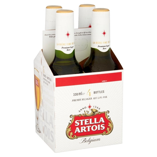 Stella Artois 4pk Bottles (330ml)