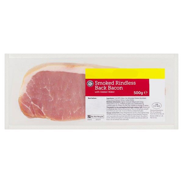 E/S smoked Rindless Back Bacon (500g)