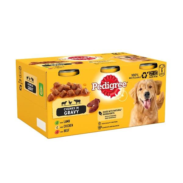 Pedigree Mixed Selection/Gravy 6pk Tins (400g)