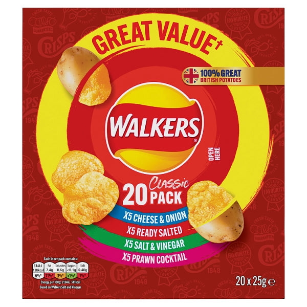 Walkers Classic Variety 20 Box