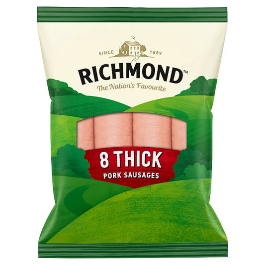 Richmond Frozen 8 Thick Pork Sausages (334g)