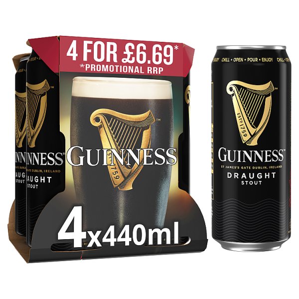 Guinness Draught4pk Cans (440ml)