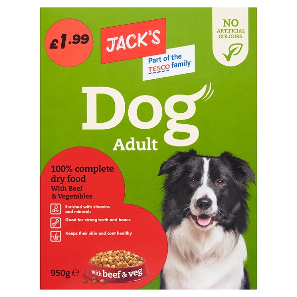 Jack's Dog Food with Beef & Veg (950g)