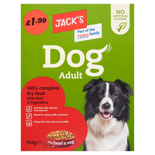 Jack's Dog Food with Beef & Veg (950g)