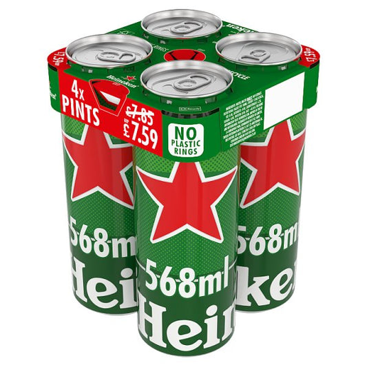 Heineken 4pk Pint Cans (568ml)