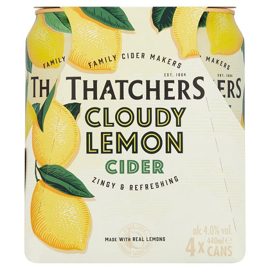 Thatchers Cloudy Lemon Cider 4pk Cans (440ml_