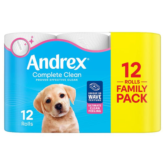 Andrex Complete Clean Toilet Rolls 12pk