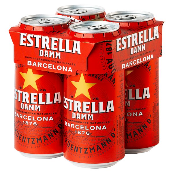 Estrella Damm 4pk Cans (440ml)