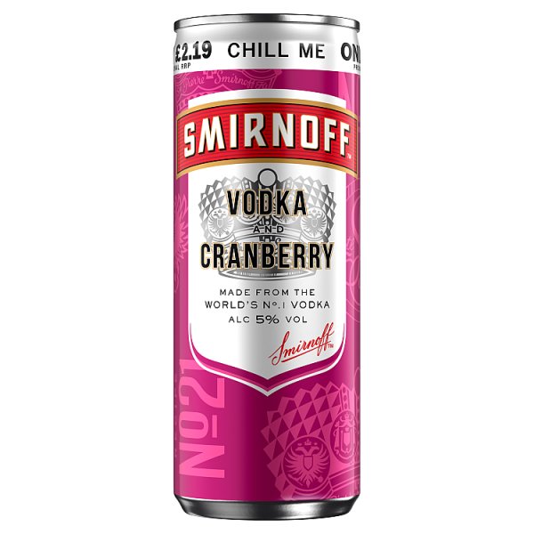 Smirnoff Vodka & Cranberry Can (250ml)