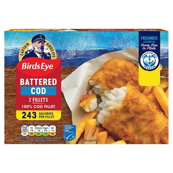 Birds Eye 2 Battered Cod Fillets (200g)