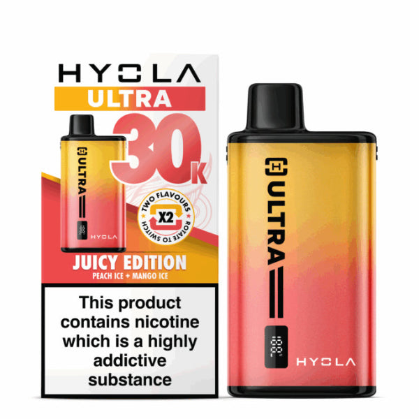Hyvla Ultra vape device and packaging on a white background