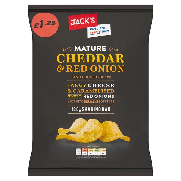 Jack's Cheddar & Red Onion Crisps (120g)