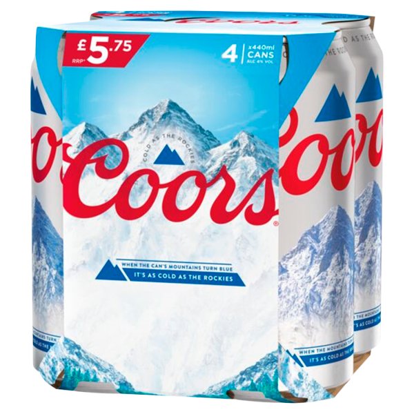 Coors 4pk Cans (440ml)