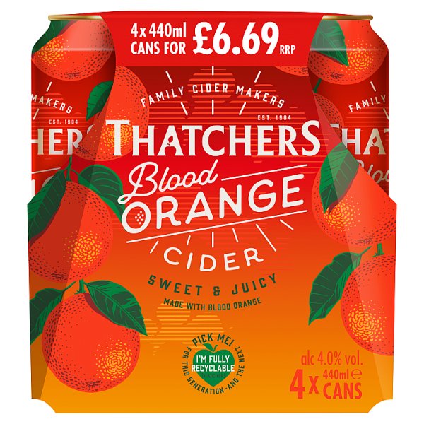 Thatchers Blood Orange 4pk Cans (440ml)