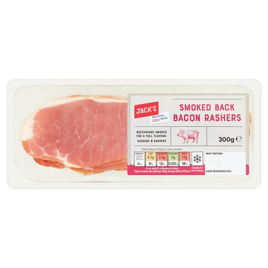 Jack's Smoked Back Bacon Rashers (300g)